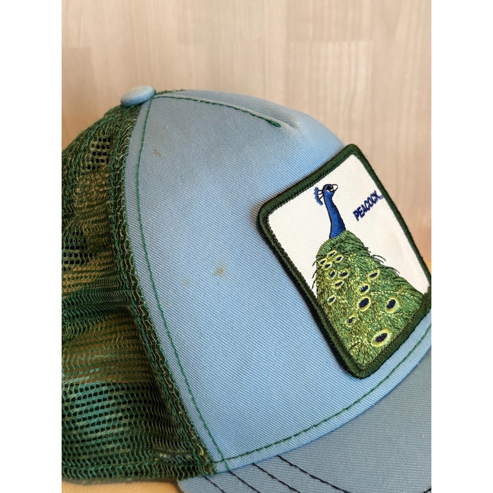 Goorin Bros Mens Trucker Hat Animal Farm Peacock One Size Blue Green Snapback - Picture 5 of 11